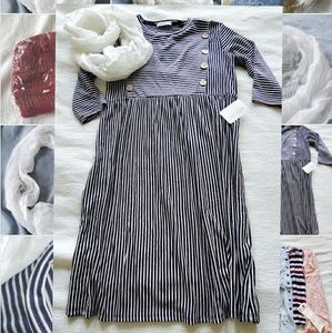 Reborn J NEW Black Striped Dress